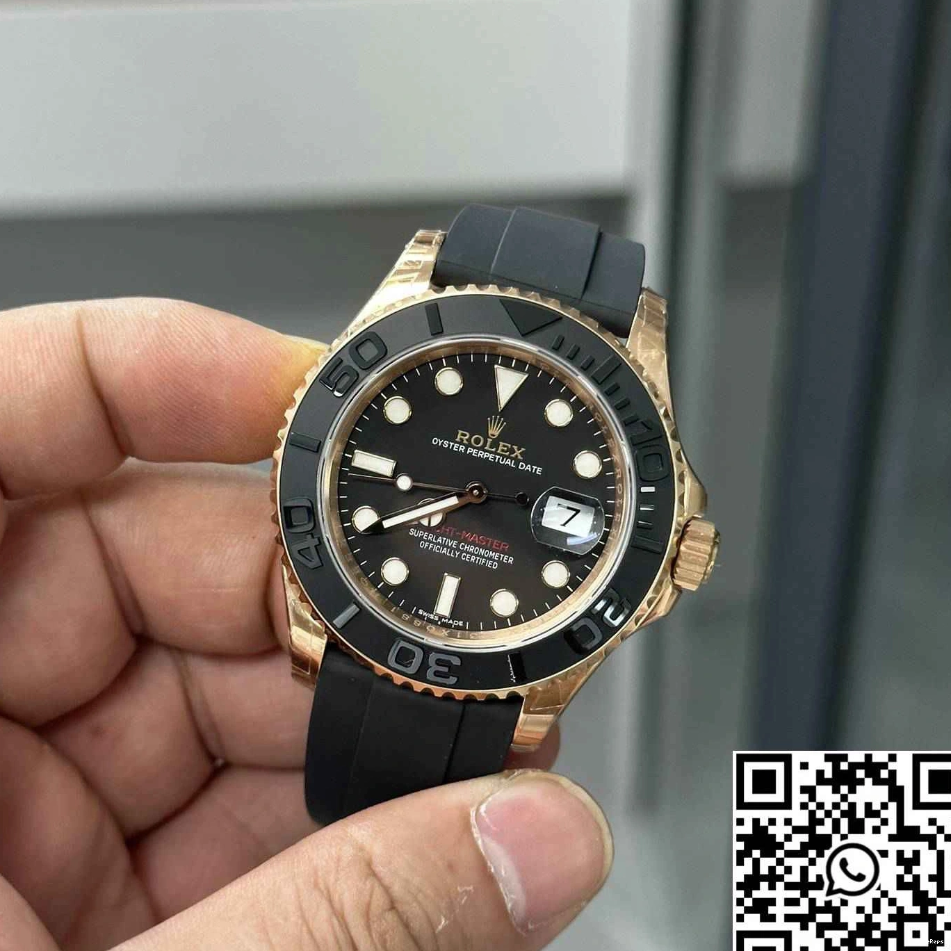 Yacht Rolex VS Rose Master Factory M126655-0002 Black Gold Dial 0331